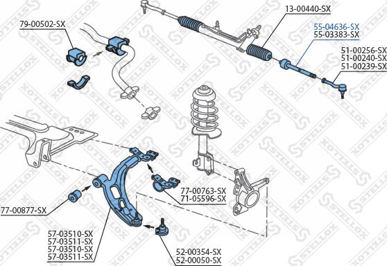 Stellox 55-04636-SX - Осевой шарнир, рулевая тяга autosila-amz.com