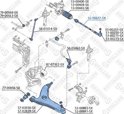 Stellox 55-05677-SX - Осевой шарнир, рулевая тяга autosila-amz.com