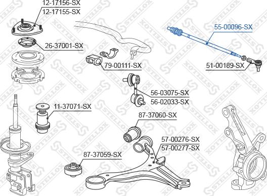 Stellox 55-00096-SX - Осевой шарнир, рулевая тяга autosila-amz.com