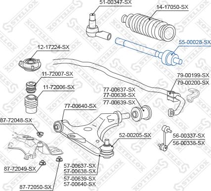 Stellox 55-00028-SX - Осевой шарнир, рулевая тяга autosila-amz.com