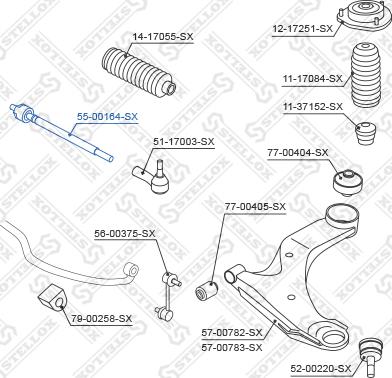 Stellox 55-00164-SX - Осевой шарнир, рулевая тяга autosila-amz.com