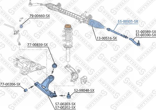 Stellox 55-00331-SX - Осевой шарнир, рулевая тяга autosila-amz.com