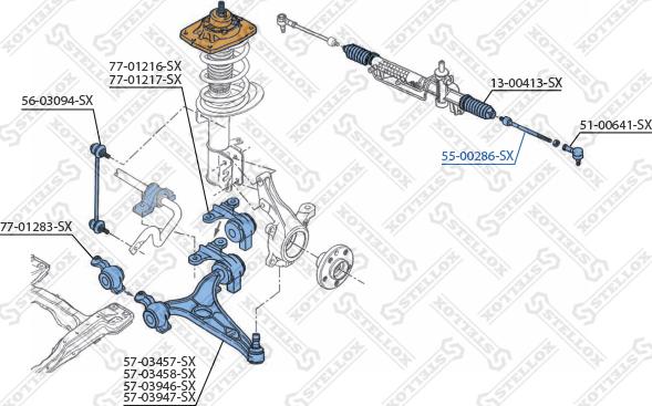 Stellox 55-00286-SX - Осевой шарнир, рулевая тяга autosila-amz.com