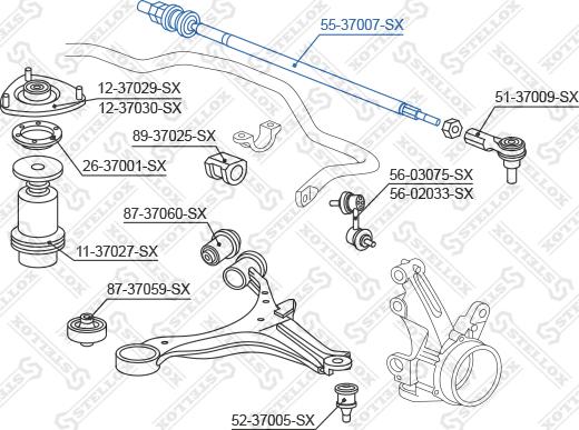 Stellox 55-37007-SX - Осевой шарнир, рулевая тяга autosila-amz.com