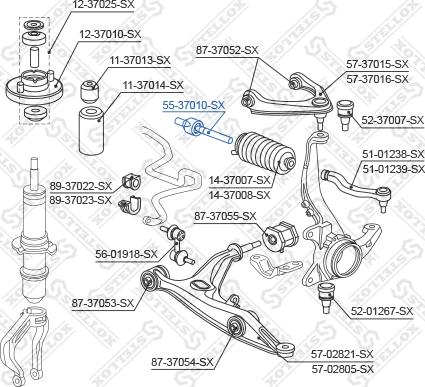 Stellox 55-37010-SX - Осевой шарнир, рулевая тяга autosila-amz.com