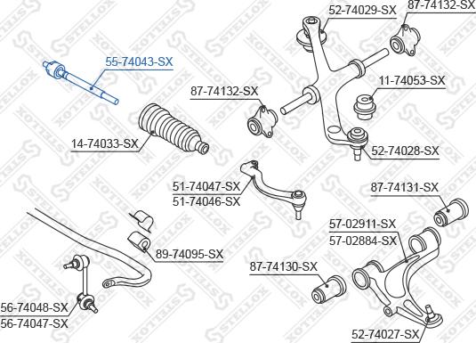 Stellox 55-74043-SX - Осевой шарнир, рулевая тяга autosila-amz.com