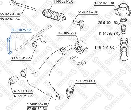 Stellox 56-51025-SX - Тяга / стойка, стабилизатор autosila-amz.com