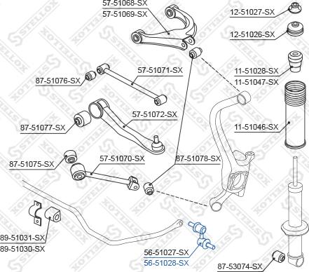 Stellox 56-51028-SX - Тяга / стойка, стабилизатор autosila-amz.com