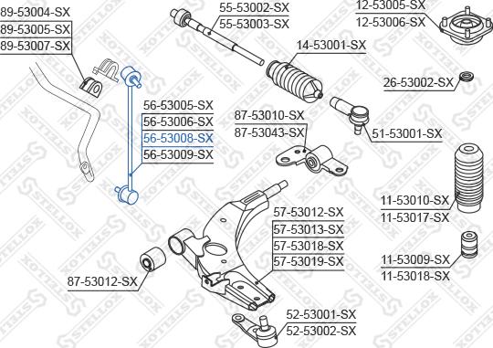 Stellox 56-53008-SX - Тяга / стойка, стабилизатор autosila-amz.com