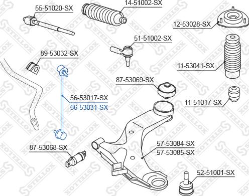 Stellox 56-53031-SX - Тяга / стойка, стабилизатор autosila-amz.com