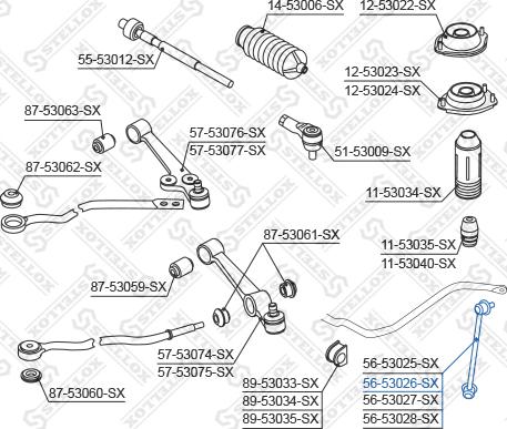 Stellox 56-53026-SX - Тяга / стойка, стабилизатор autosila-amz.com