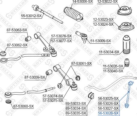 Stellox 56-53028-SX - Тяга / стойка, стабилизатор autosila-amz.com