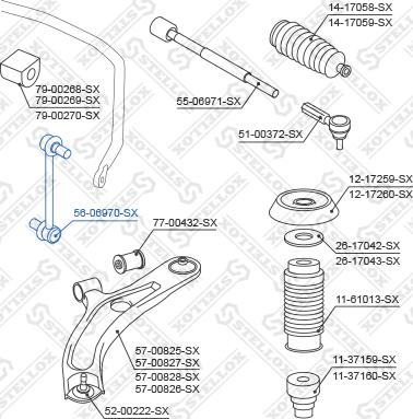 Stellox 56-06970-SX - Тяга / стойка, стабилизатор autosila-amz.com