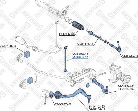 Stellox 56-00630-SX - Тяга / стойка, стабилизатор autosila-amz.com