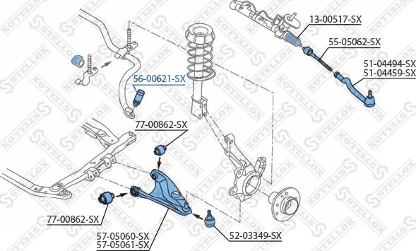 Stellox 56-00621-SX - Тяга / стойка, стабилизатор autosila-amz.com