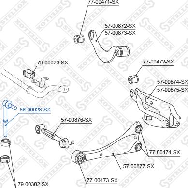 Stellox 56-00028-SX - тяга стабилизатора заднего!\ Toyota Rav4 2.0VVT-i/2.2D4-D/2.2D-CAT 06> autosila-amz.com