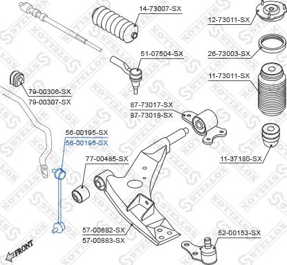 Stellox 56-00196-SX - Тяга / стойка, стабилизатор autosila-amz.com