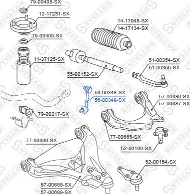 Stellox 56-00349-SX - Тяга / стойка, стабилизатор autosila-amz.com