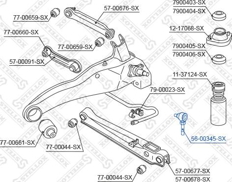 Stellox 56-00345-SX - Тяга / стойка, стабилизатор autosila-amz.com