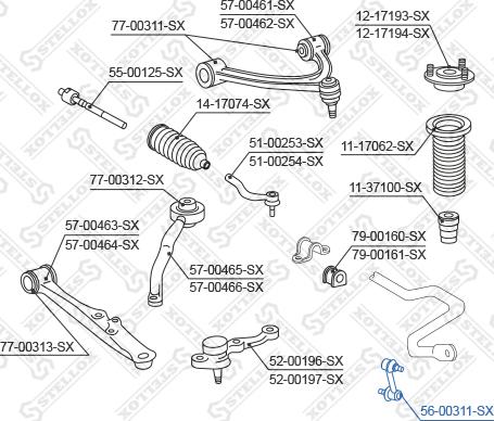 Stellox 56-00311-SX - Тяга / стойка, стабилизатор autosila-amz.com