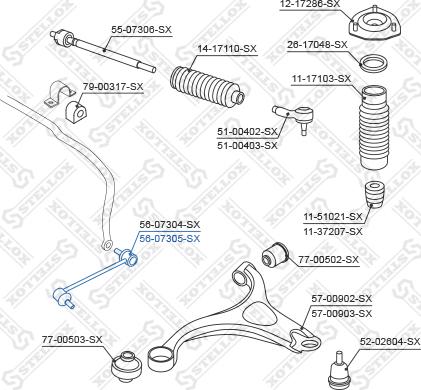 Stellox 56-07305-SX - Тяга / стойка, стабилизатор autosila-amz.com