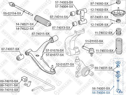 Stellox 56-74004-SX - Тяга / стойка, стабилизатор autosila-amz.com