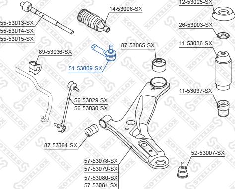 Stellox 51-53009-SX - Наконечник рулевой тяги, шарнир autosila-amz.com