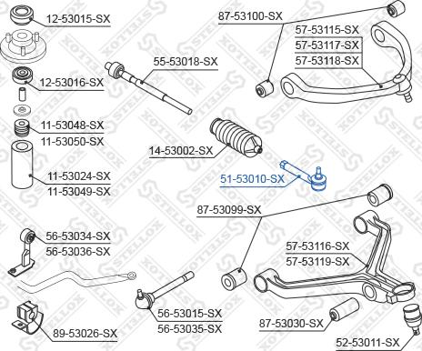 Stellox 51-53010-SX - Наконечник рулевой тяги, шарнир autosila-amz.com