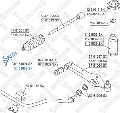 Stellox 51-61002-SX - Наконечник рулевой тяги, шарнир autosila-amz.com