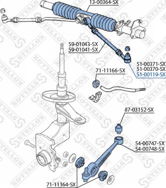 Stellox 51-00119-SX - Наконечник рулевой тяги, шарнир autosila-amz.com