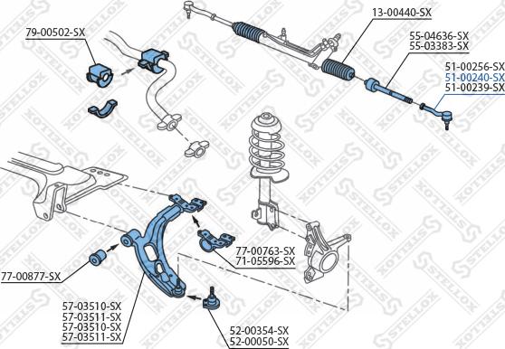 Stellox 51-00240-SX - Наконечник рулевой тяги, шарнир autosila-amz.com