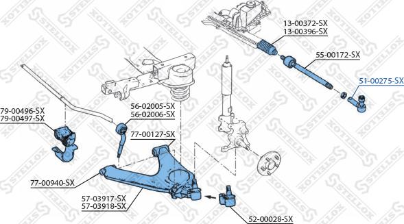 Stellox 51-00275-SX - наконечник рулевой!\ Ford Transit 92/95 all 91> autosila-amz.com