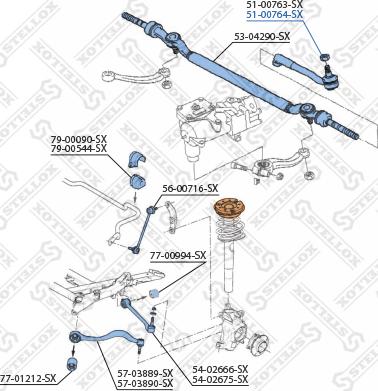 Stellox 51-00764-SX - Наконечник рулевой тяги, шарнир autosila-amz.com