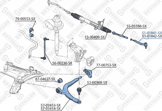 Stellox 51-01841-SX - Наконечник рулевой тяги, шарнир autosila-amz.com