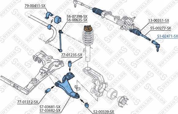 Stellox 51-02471-SX - наконечник рулевой!\ Ford Mondeo 01> autosila-amz.com