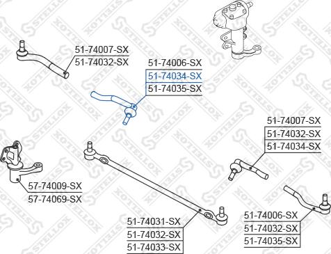 Stellox 51-74034-SX - Наконечник рулевой тяги, шарнир autosila-amz.com