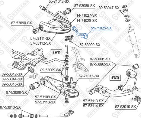 Stellox 51-71025-SX - Наконечник рулевой тяги, шарнир autosila-amz.com