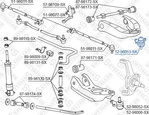 Stellox 52-98053-SX - Шаровая опора, несущий / направляющий шарнир autosila-amz.com