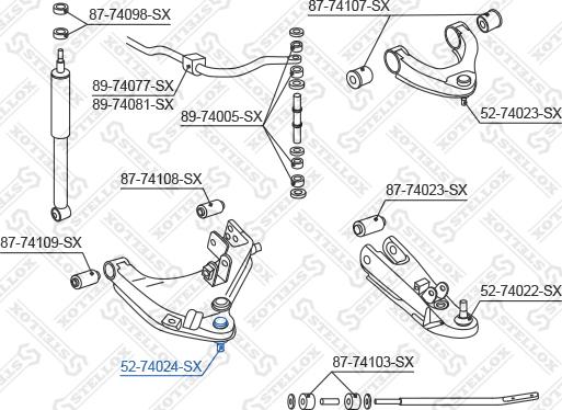 Stellox 52-74024-SX - Шаровая опора, несущий / направляющий шарнир autosila-amz.com