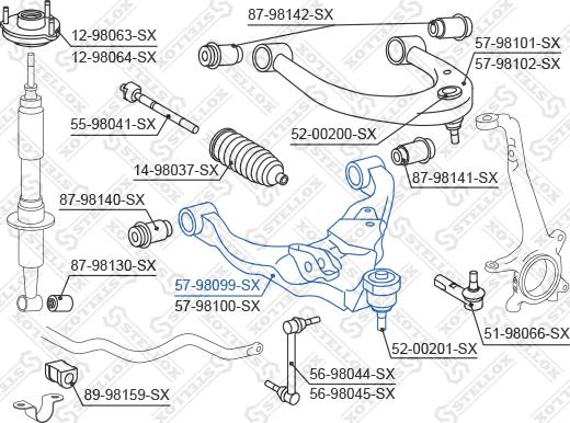 Stellox 57-98099-SX - Рычаг подвески колеса autosila-amz.com