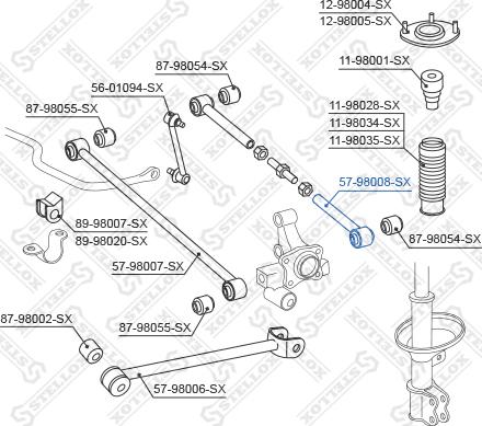 Stellox 57-98008-SX - Тяга / стойка, подвеска колеса autosila-amz.com