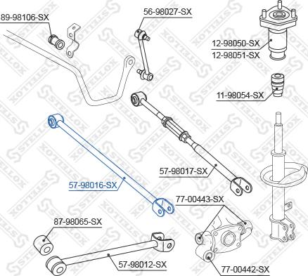 Stellox 57-98016-SX - Тяга / стойка, подвеска колеса autosila-amz.com