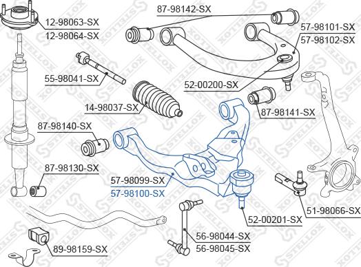 Stellox 57-98100-SX - Рычаг подвески колеса autosila-amz.com