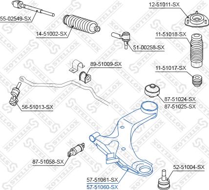 Stellox 57-51060-SX - Рычаг подвески колеса autosila-amz.com