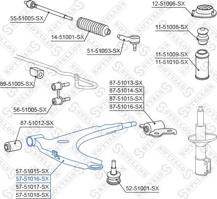 Stellox 57-51016-SX - Рычаг подвески колеса autosila-amz.com