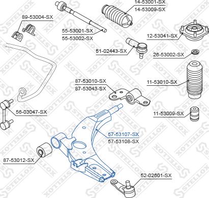 Stellox 57-53107-SX - Рычаг подвески колеса autosila-amz.com