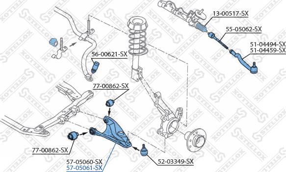 Stellox 57-05061-SX - Рычаг подвески колеса autosila-amz.com