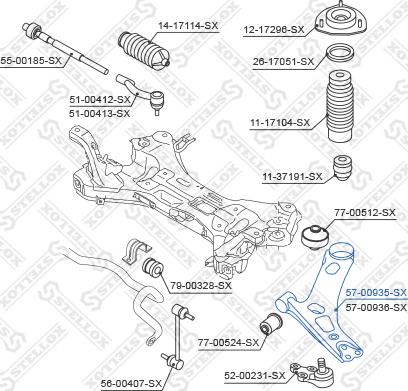 Stellox 57-00935-SX - Рычаг подвески колеса autosila-amz.com