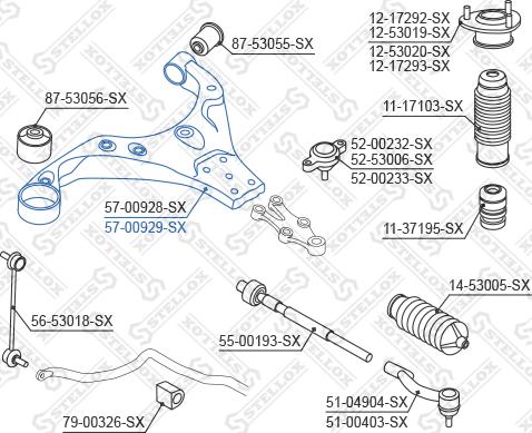 Stellox 57-00929-SX - Рычаг подвески колеса autosila-amz.com