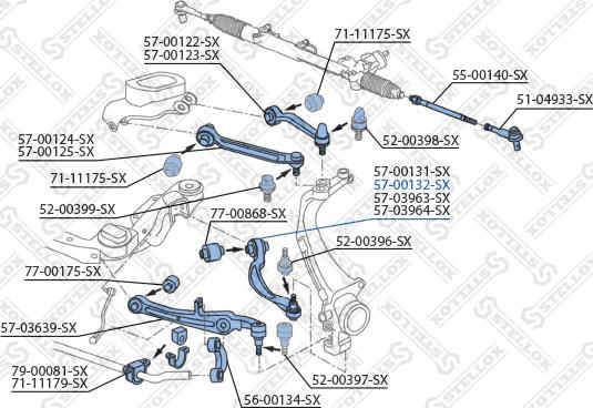 Stellox 57-00132-SX - Рычаг подвески колеса autosila-amz.com